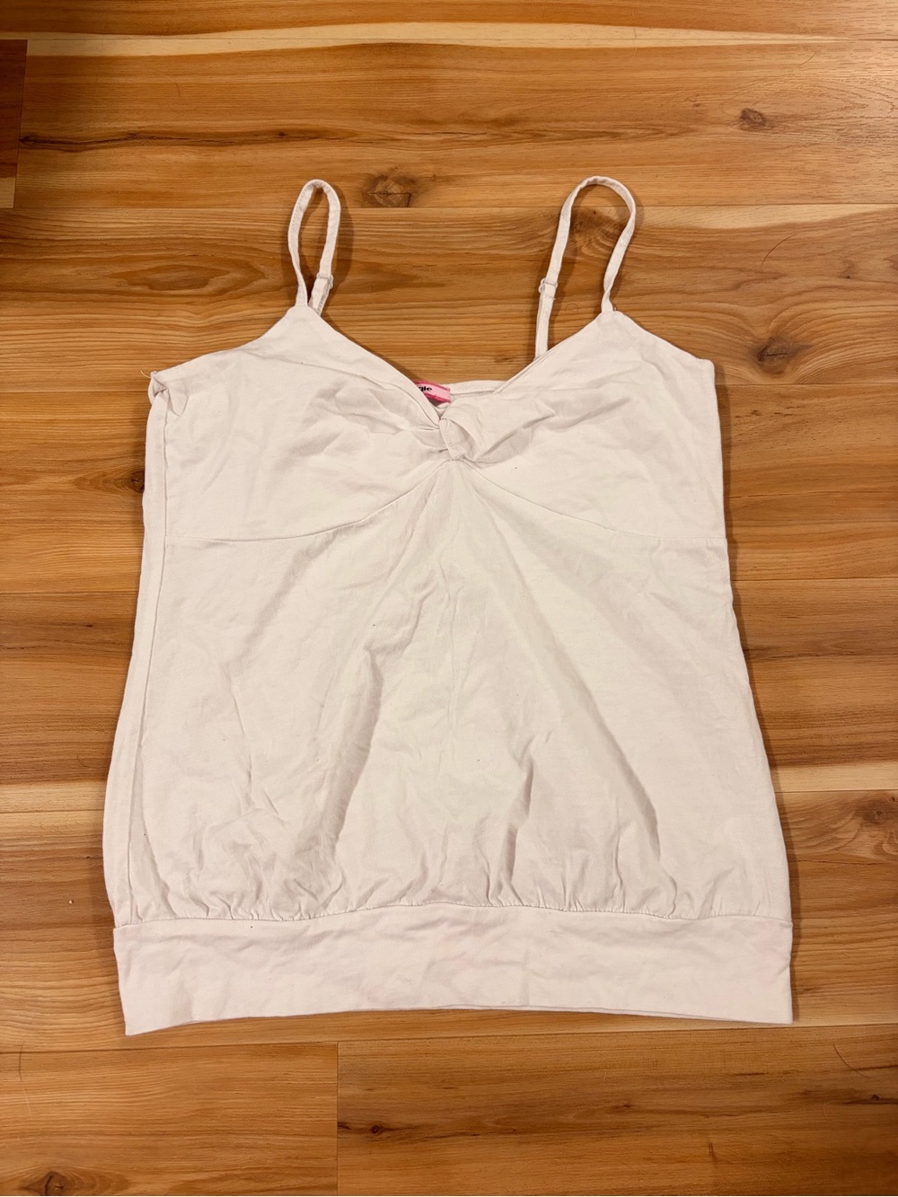Energie White Knot-Front Spaghetti Strap Camisole